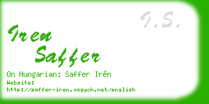 iren saffer business card